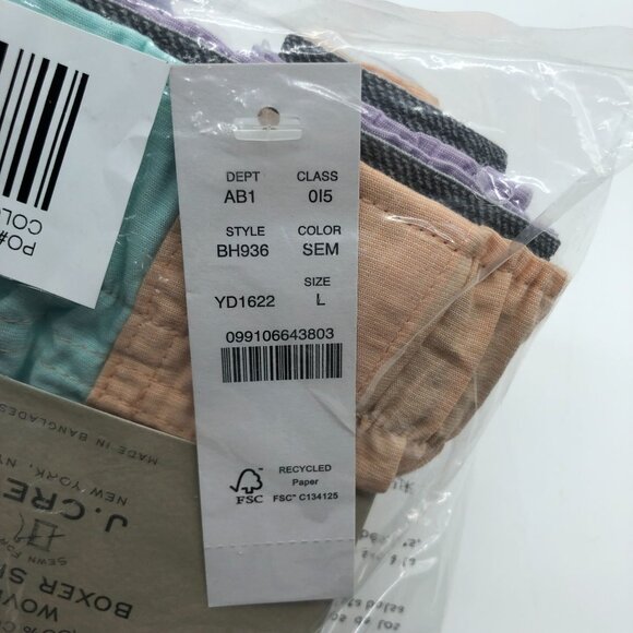 J.Crew 100% Cotton Colorblock Woven 4" Boxer Shorts for Men Colorful L - Picture 5 of 5